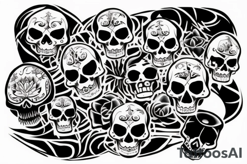 Dark skull tattoo idea