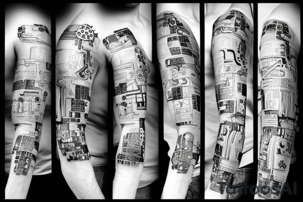 Cyberpunk with binary Code tattoo idea