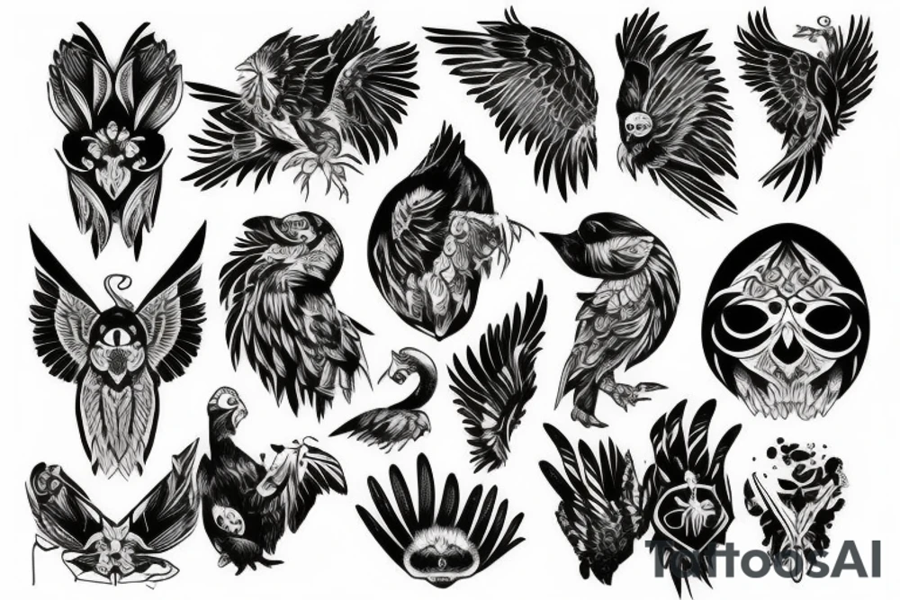 Rękaw motyw lasu tattoo idea