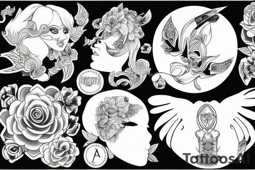 Rękaw motyw lasu tattoo idea