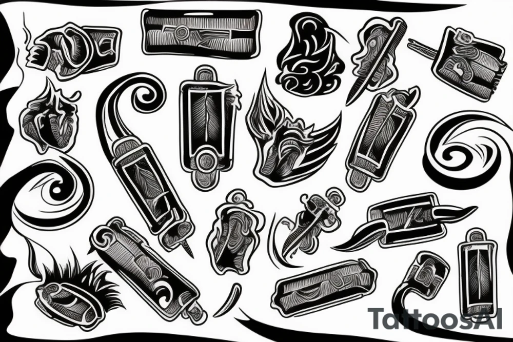 Fire stick with fire tattoo idea