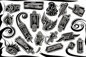 Fire stick with fire tattoo idea