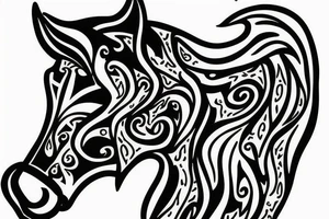 Horse with fire tattoo idea