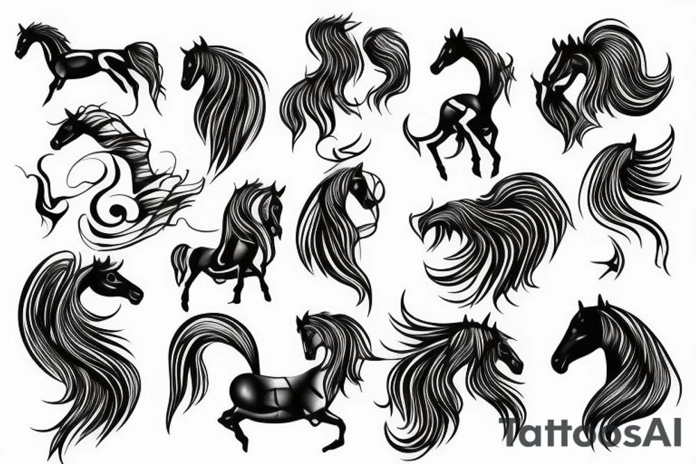 Horse with fire tattoo idea