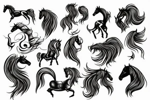 Horse with fire tattoo idea