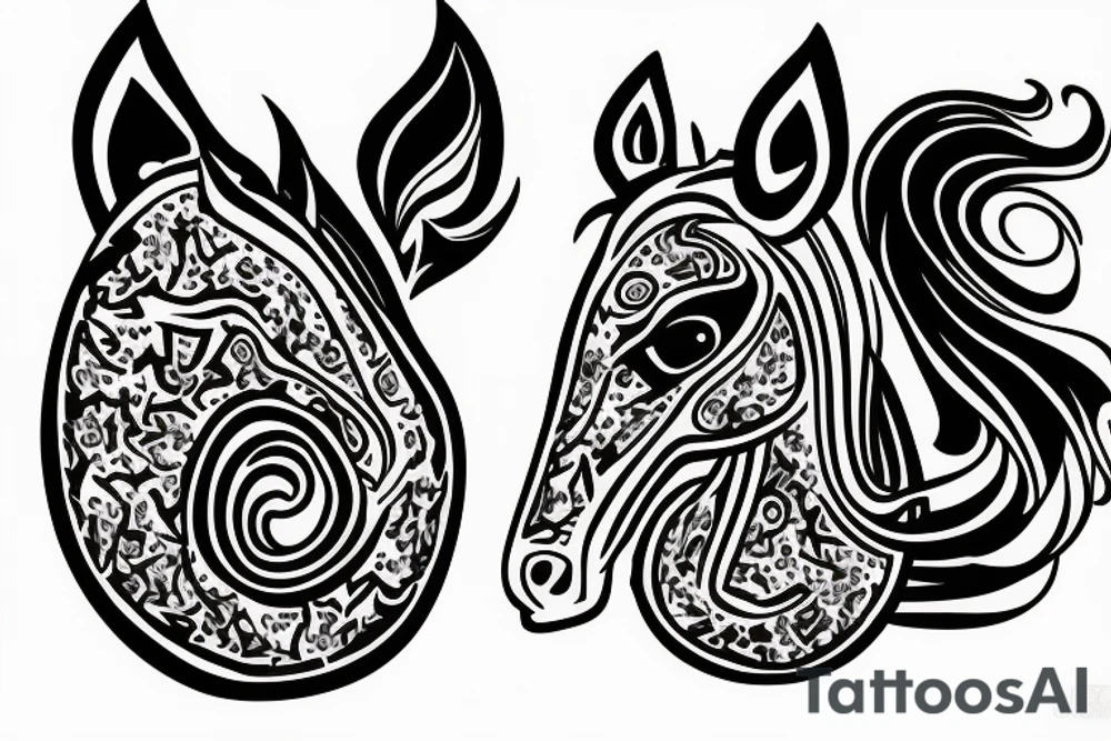 Horse with fire tattoo idea