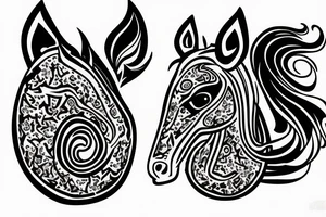 Horse with fire tattoo idea