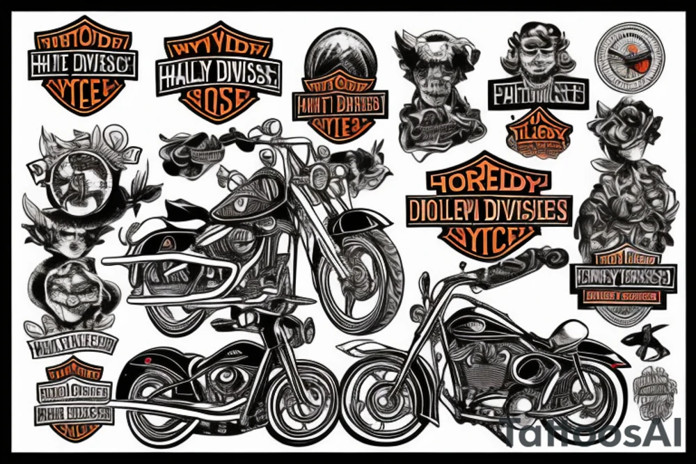 Harley davidson tattoo idea