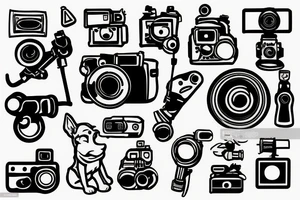 Dog with a video camera tattoo idea