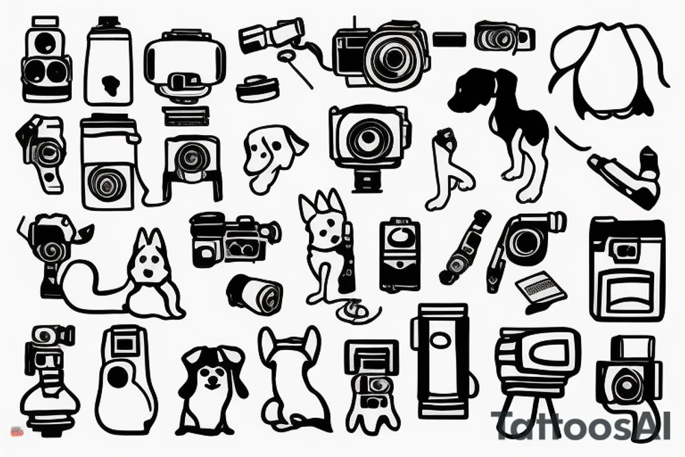 Dog with a video camera tattoo idea