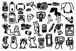 Dog with a video camera tattoo idea