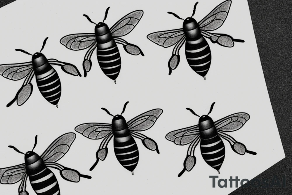 Flower bee firefly tattoo idea
