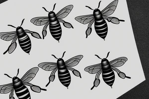 Flower bee firefly tattoo idea