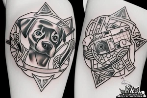 Dog with a video camera tattoo idea
