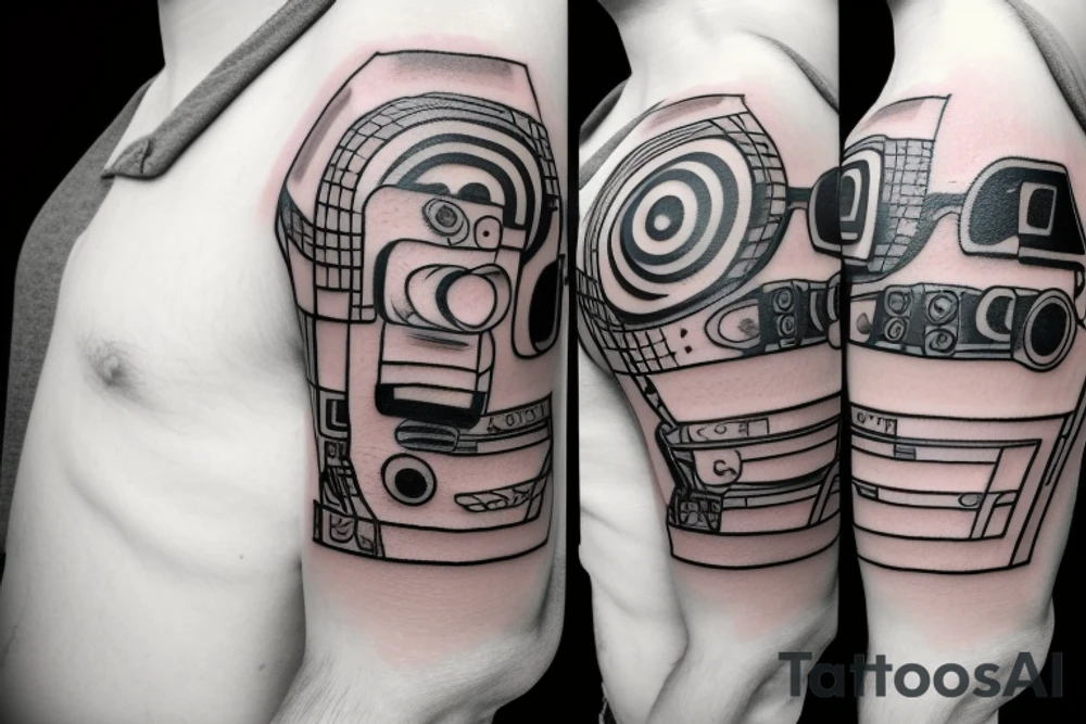 Dog with a video camera tattoo idea