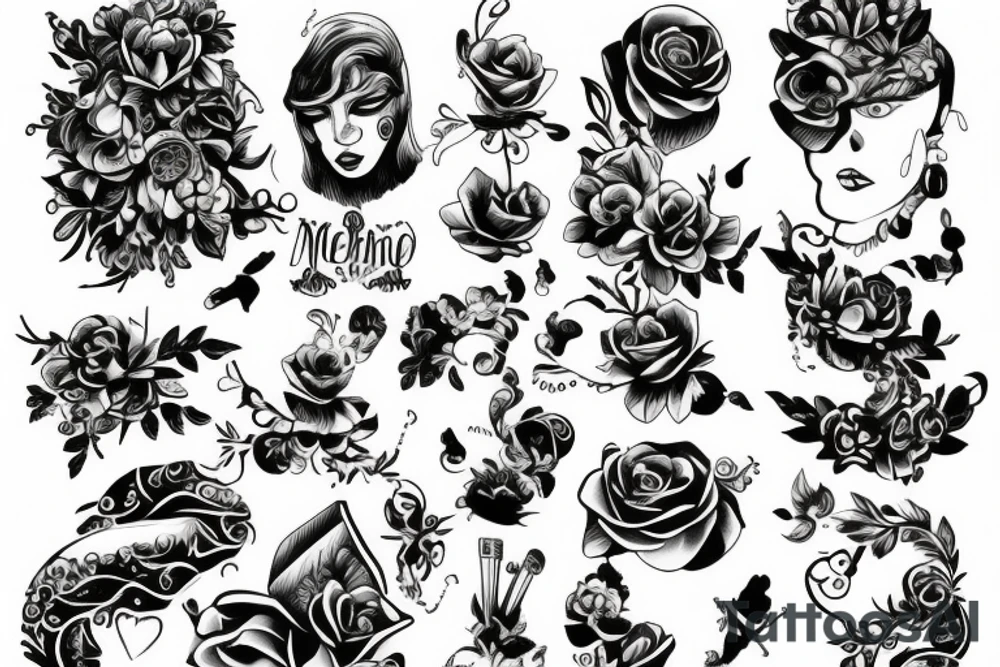 Martwa panna młoda gnijącą tattoo idea