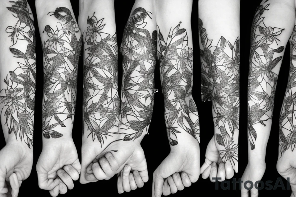 Flower bee firefly tattoo idea