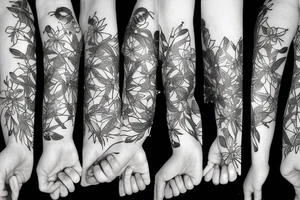 Flower bee firefly tattoo idea