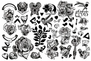 Czarna postać ze skrzydłami tattoo idea