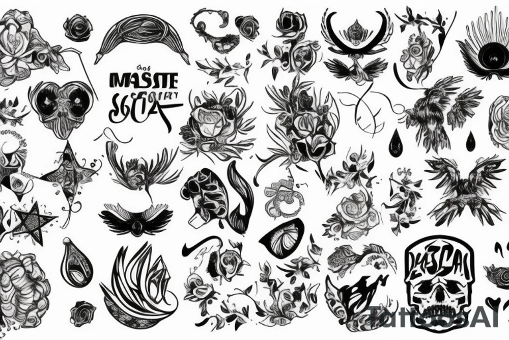 Czarna postać ze skrzydłami tattoo idea