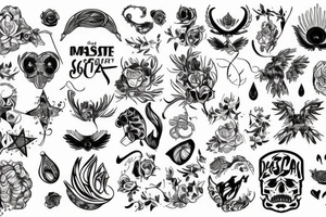 Czarna postać ze skrzydłami tattoo idea