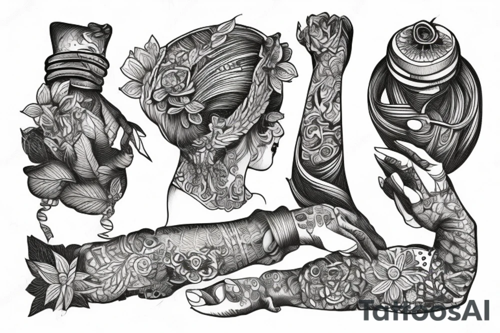 Left arm slave, women tattoo idea