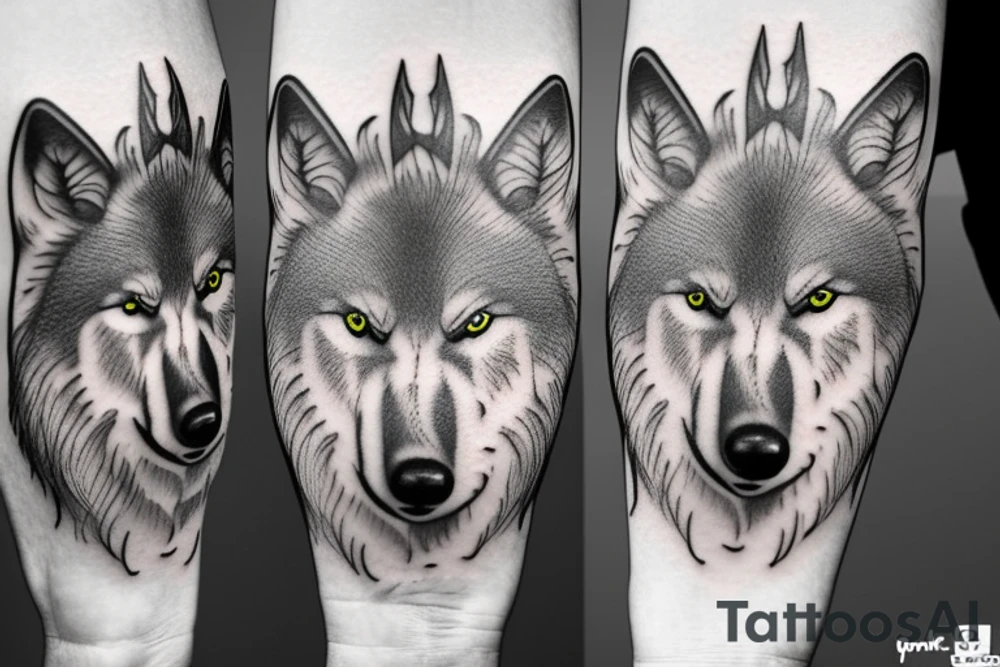 Wolf nad forrest tattoo idea