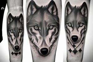 Wolf nad forest tattoo idea
