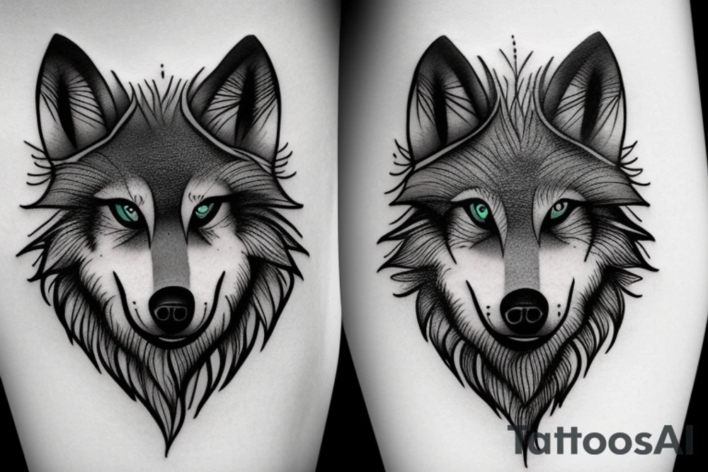 Wolf nad forest tattoo idea