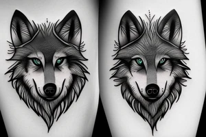 Wolf nad forest tattoo idea