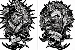 Two arm And chwat slave, Change from very nice guy to big boss And war betwean two type of personality in mind tattoo idea