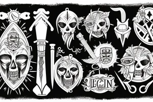 Beer with sun and sword tattoo idea