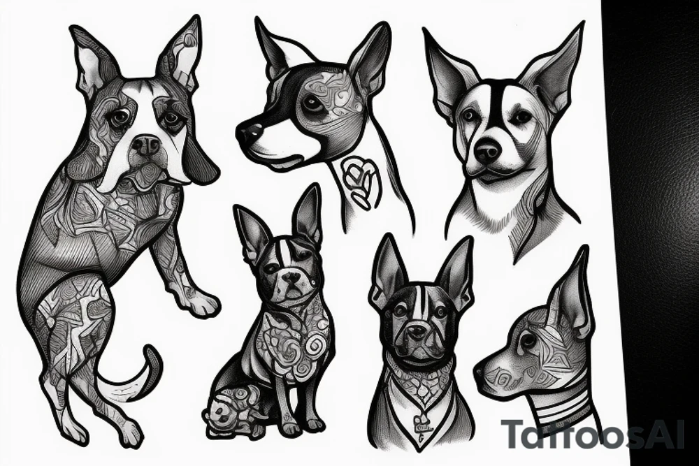 a dog with long ears tattoo idea