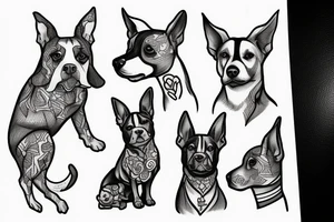 a dog with long ears tattoo idea