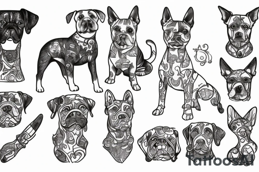 a dog with long ears tattoo idea