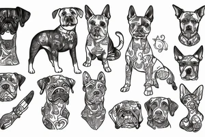 a dog with long ears tattoo idea