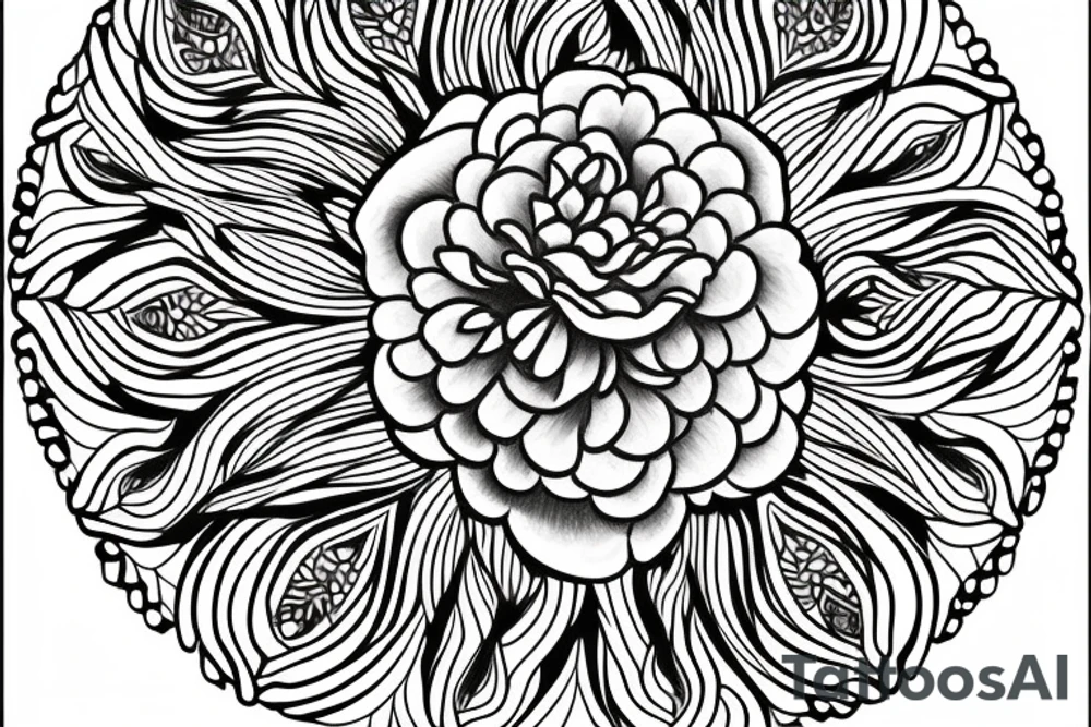 Peony, mandala tattoo idea