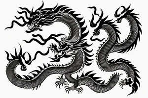 chinese dragon with background tattoo idea
