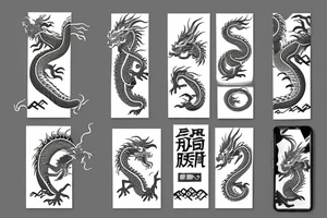 chinese dragon with background tattoo idea
