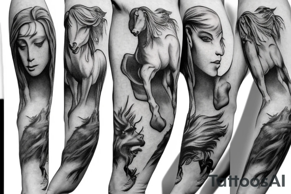 Centaur z mieczem tattoo idea