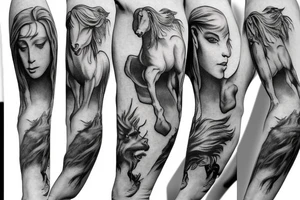 Centaur z mieczem tattoo idea