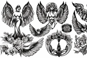 Angel on the back tattoo idea