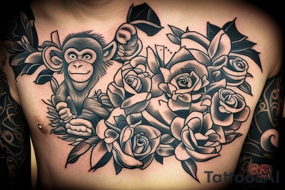 I want a tattoo of a monkey. Who’s a god, an enlightened human, soldier. Who’s been through much. Who’s rose above his sensations tattoo idea
