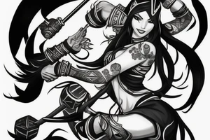 Akali from league od legends tattoo idea