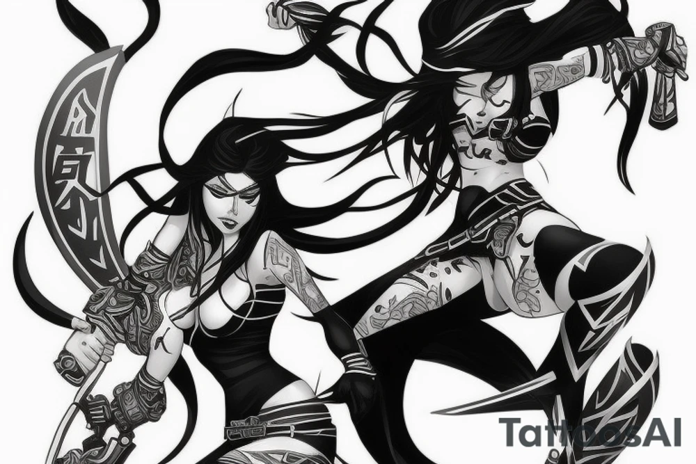 Akali from league od legends tattoo idea