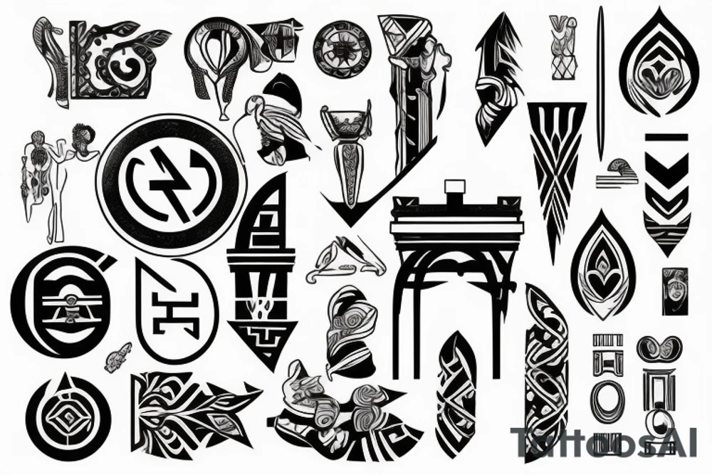 Greece and Rome art tattoo idea