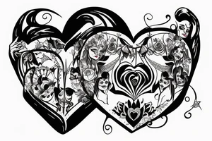 Nun with heart on face tattoo idea