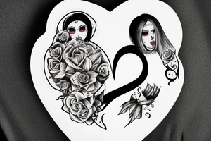 Nun with heart on face tattoo idea