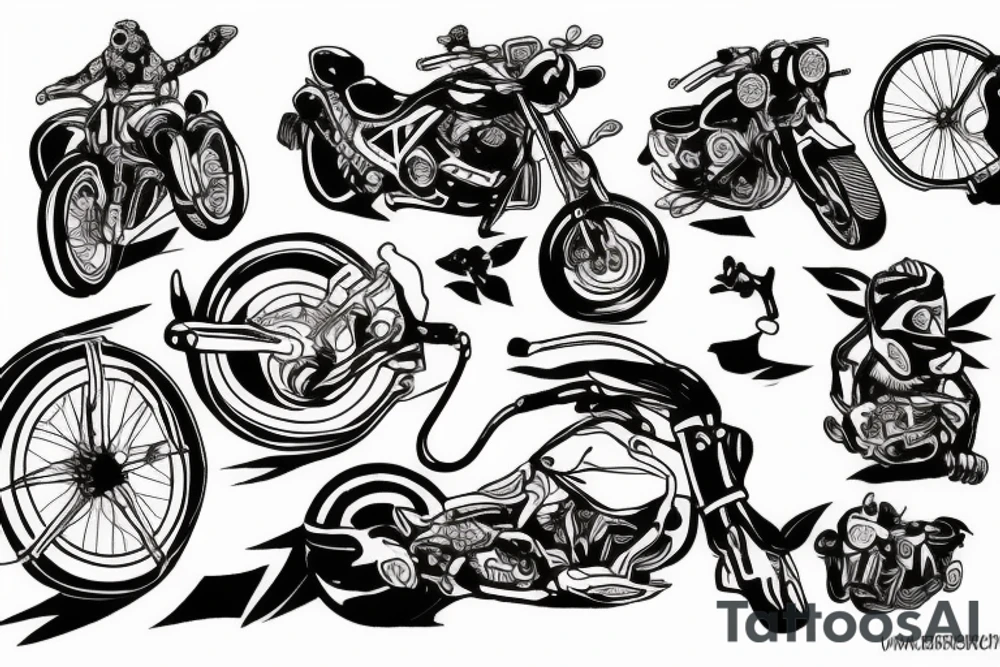 monkey and motorbike tattoo idea
