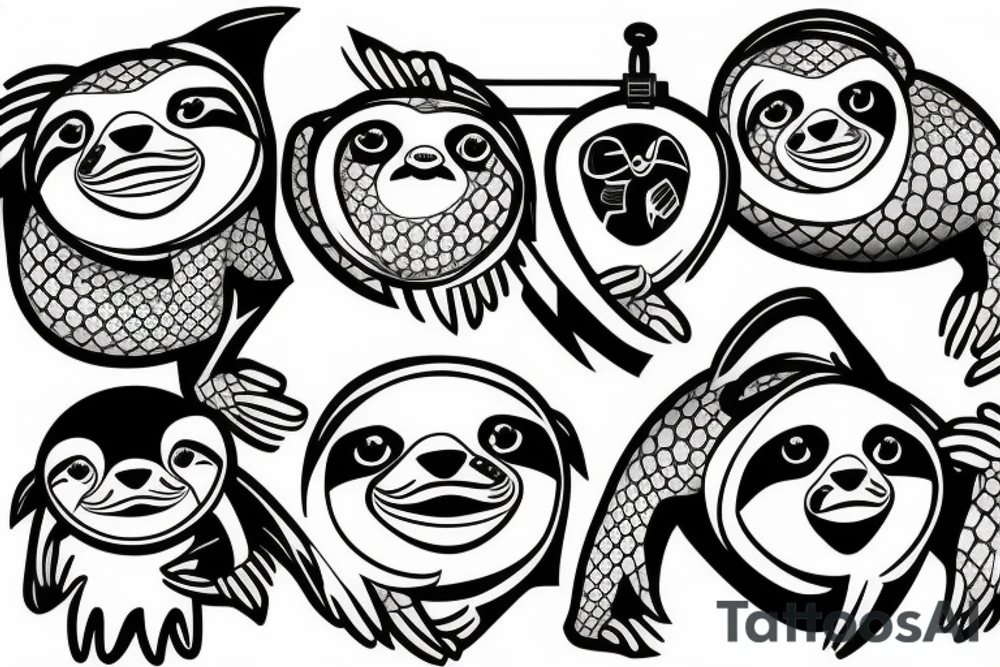 Gangsta sloth tattoo idea